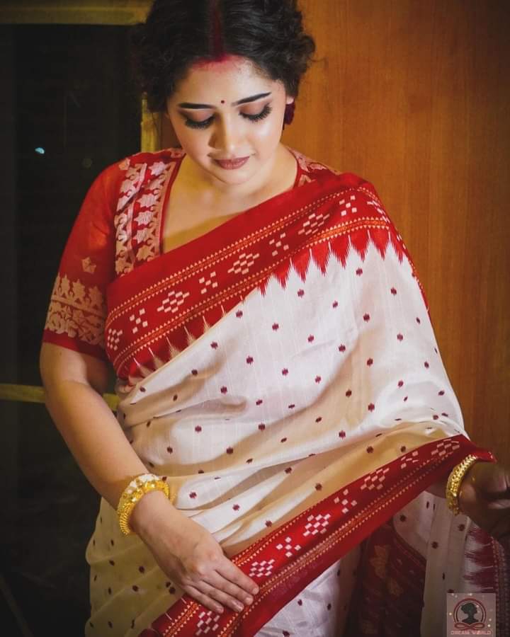 Stylish Half Silk Sharee With Blouse Piece For Pohela Boishakh